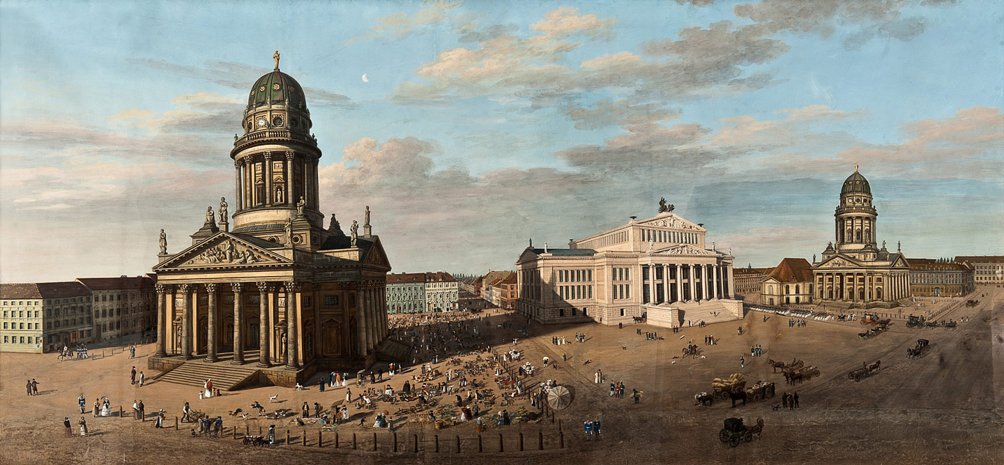 Gendarmenmarkt with concert hall and Französischer Dom around 1800